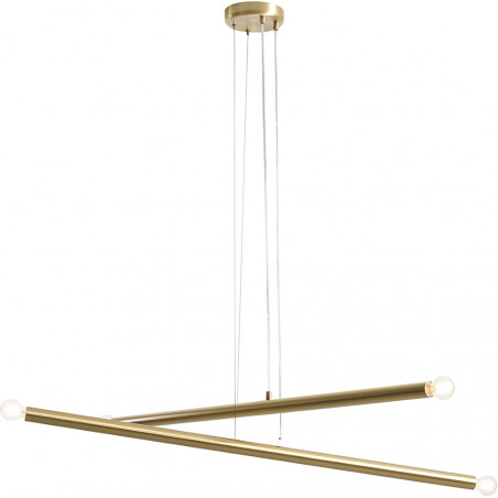 Lampa glamour wiszące tuby Tubo Brass IV 100cm mosiężna Aldex