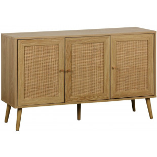 Komoda boho z szafkami Ballo 115x39cm odcienie dębu Intesi