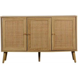 Komoda boho z szafkami Ballo 115x39cm odcienie dębu Intesi