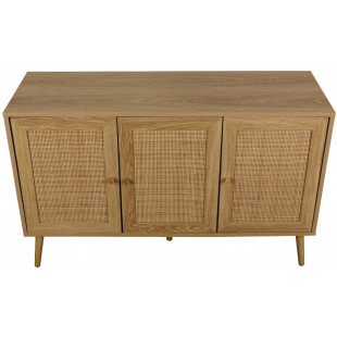 Komoda boho z szafkami Ballo 115x39cm odcienie dębu Intesi