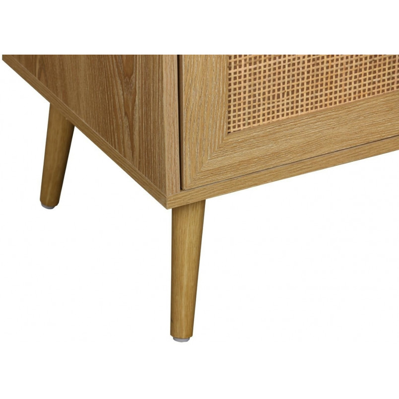 Komoda boho z szafkami Ballo 115x39cm odcienie dębu Intesi