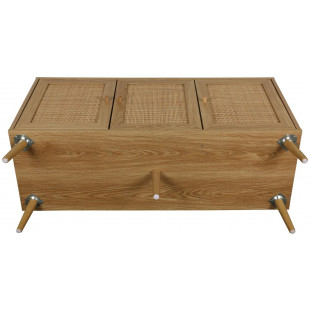 Komoda boho z szafkami Ballo 115x39cm odcienie dębu Intesi