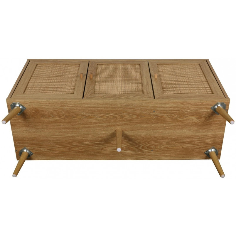 Komoda boho z szafkami Ballo 115x39cm odcienie dębu Intesi