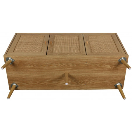 Komoda boho z szafkami Ballo 115x39cm odcienie dębu Intesi