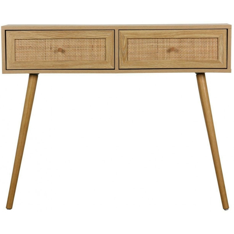 Konsola boho z szufladami Ballo 100x29cm odcienie dębu Intesi