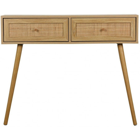 Konsola boho z szufladami Ballo 100x29cm odcienie dębu Intesi