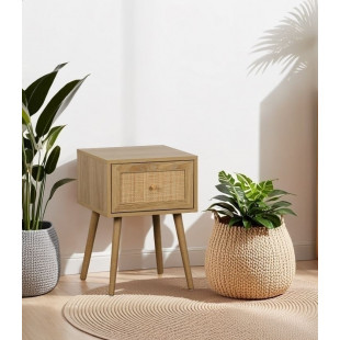 Szafka nocna boho z szufladą Ballo 39x39cm odcienie dębu Intesi