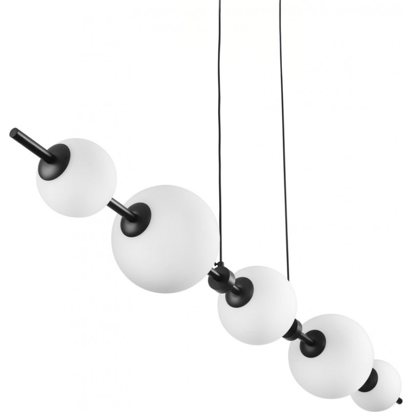 Lampa wisząca szklana podłużna Mila LED 140cm biało-czarna Step Into Design