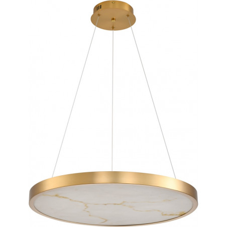 Lampa wisząca okrągła glamour Alchemy LED 60cm złoty / alabaster Step Into Design