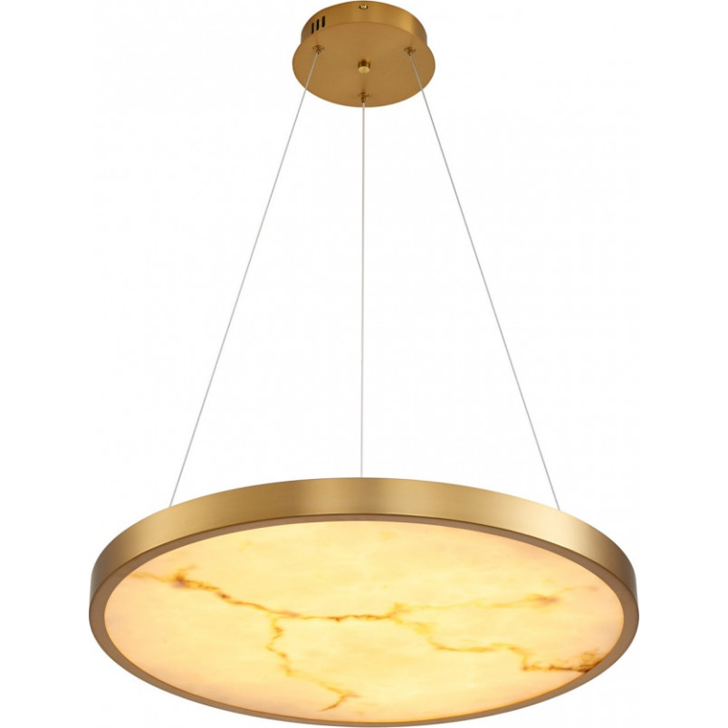Lampa wisząca okrągła glamour Alchemy LED 60cm złoty / alabaster Step Into Design