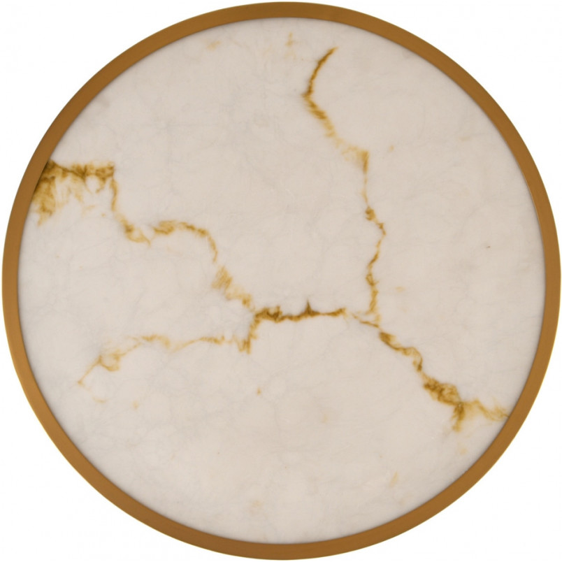 Lampa wisząca okrągła glamour Alchemy LED 60cm złoty / alabaster Step Into Design