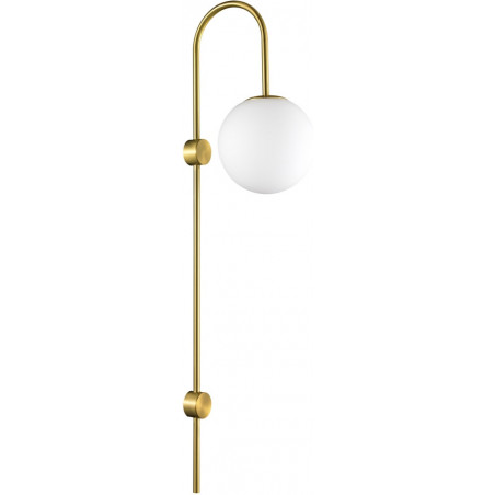 Kinkiet szklana kula na wysięgniku Dante 78cm biało-złoty Step Into Design