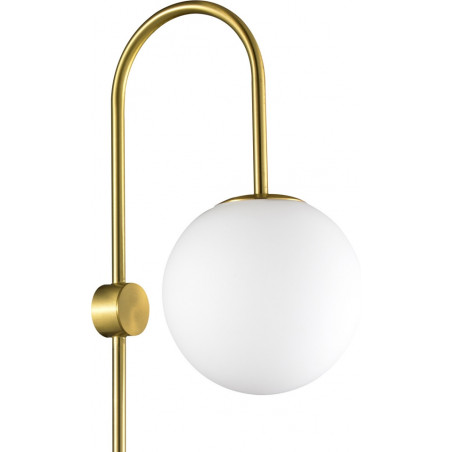 Kinkiet szklana kula na wysięgniku Dante 78cm biało-złoty Step Into Design