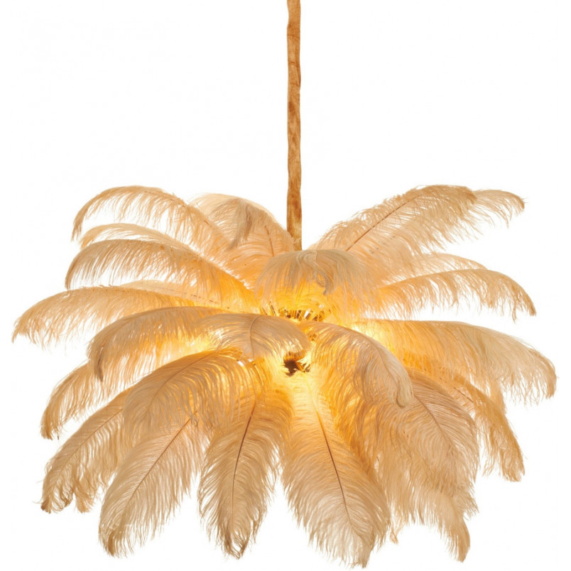 Lampa wisząca z piórami Emu 100cm beżowa Step Into Design