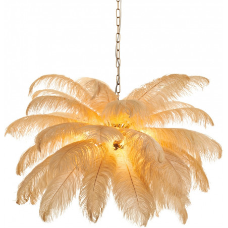 Lampa wisząca z piórami Emu 100cm beżowa Step Into Design