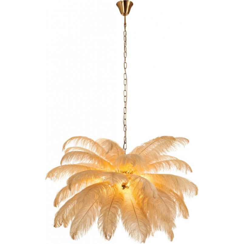 Lampa wisząca z piórami Emu 100cm beżowa Step Into Design