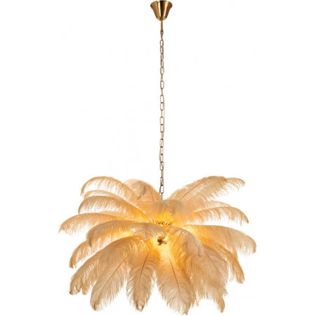 Lampa wisząca z piórami Emu 100cm beżowa Step Into Design