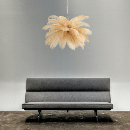 Lampa wisząca z piórami Emu 100cm beżowa Step Into Design