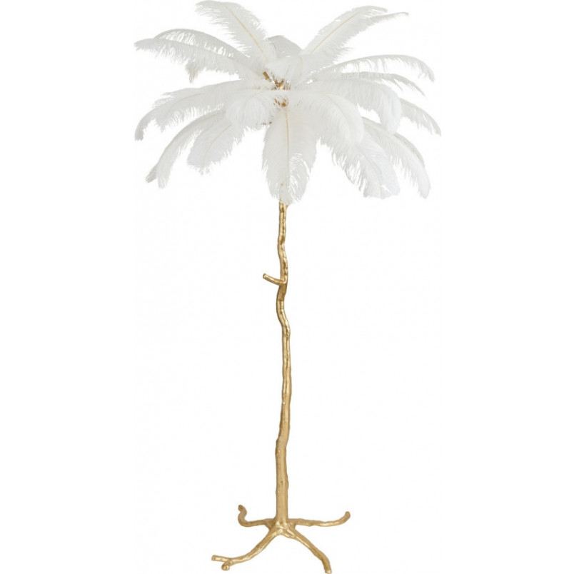 Lampa podłogowa z piórami Emu 170cm biało-złota Step Into Design
