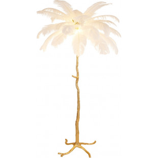 Lampa podłogowa z piórami Emu 170cm biało-złota Step Into Design