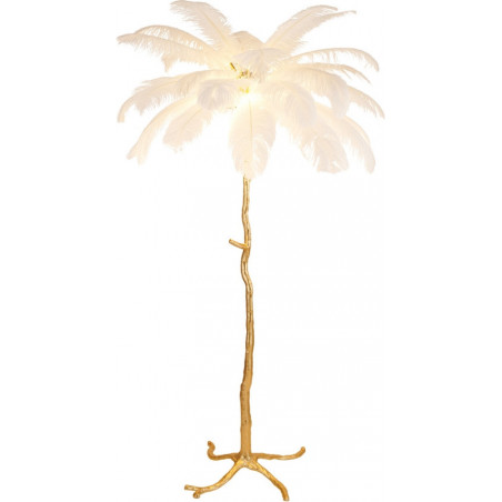 Lampa podłogowa z piórami Emu 170cm biało-złota Step Into Design