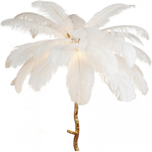 Lampa podłogowa z piórami Emu 170cm biało-złota Step Into Design