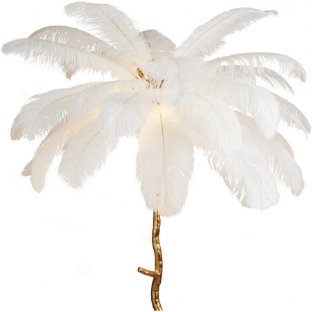 Lampa podłogowa z piórami Emu 170cm biało-złota Step Into Design