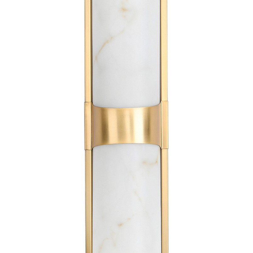 Kinkiet pionowy marmurowy Muro LED 66cm biały marmur / mosiądz Step Into Design