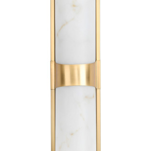 Kinkiet pionowy marmurowy Muro LED 66cm biały marmur / mosiądz Step Into Design