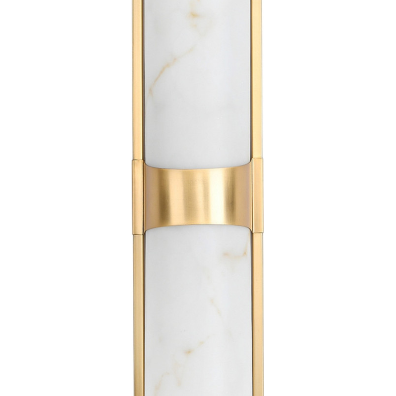 Kinkiet pionowy marmurowy Muro LED 66cm biały marmur / mosiądz Step Into Design