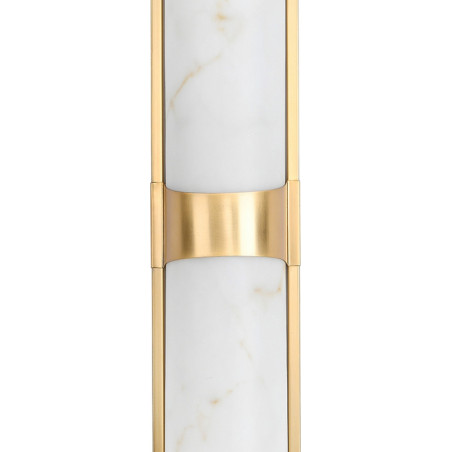Kinkiet pionowy marmurowy Muro LED 66cm biały marmur / mosiądz Step Into Design
