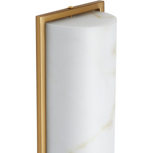 Kinkiet pionowy marmurowy Muro LED 66cm biały marmur / mosiądz Step Into Design