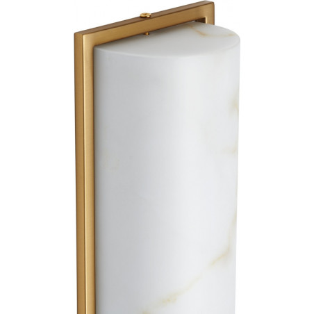Kinkiet pionowy marmurowy Muro LED 66cm biały marmur / mosiądz Step Into Design