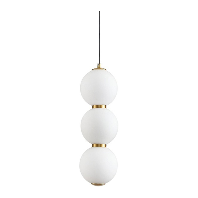 Lampa wisząca szklane kule Perla LED 12cm biało-złota Step Into Design
