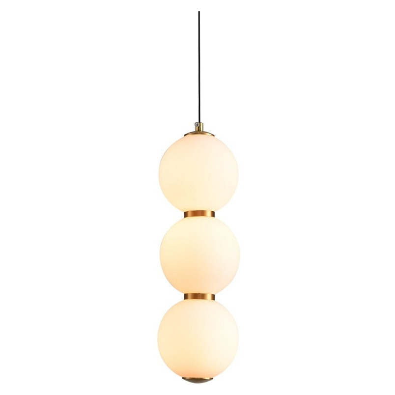Lampa wisząca szklane kule Perla LED 12cm biało-złota Step Into Design