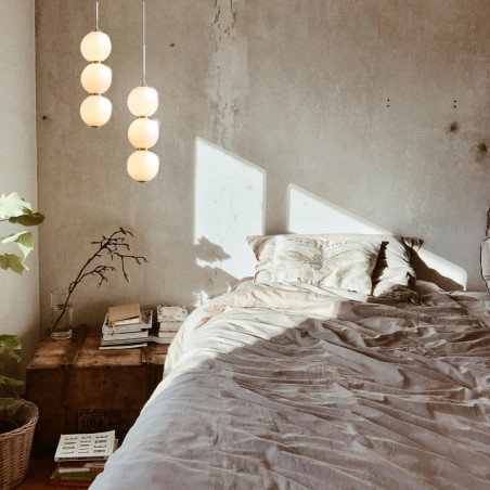 Lampa wisząca szklane kule Perla LED 12cm biało-złota Step Into Design