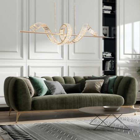 Lampa wisząca kryształowa Ritz LED 150cm złota Step Into Design