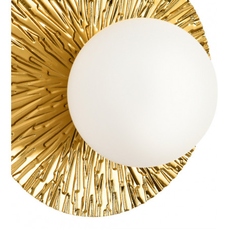 Kinkiet okrągły ze szklaną kulą Sun 20cm biało-złoty Step Into Design