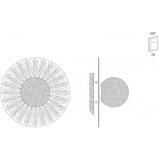 Kinkiet okrągły ze szklaną kulą Sun 20cm biało-złoty Step Into Design