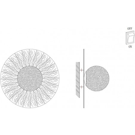 Kinkiet okrągły ze szklaną kulą Sun 20cm biało-złoty Step Into Design