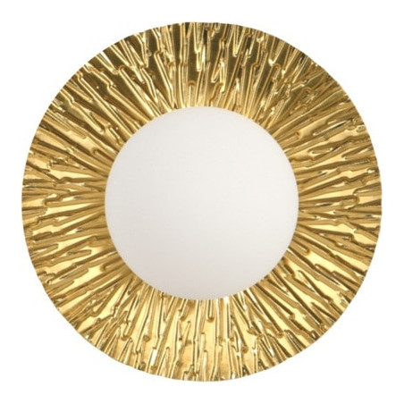 Kinkiet okrągły ze szklaną kulą Sun 20cm biało-złoty Step Into Design
