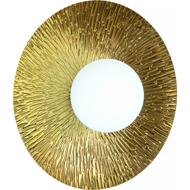 Kinkiet okrągły ze szklaną kulą Sun 35cm biało-złoty Step Into Design