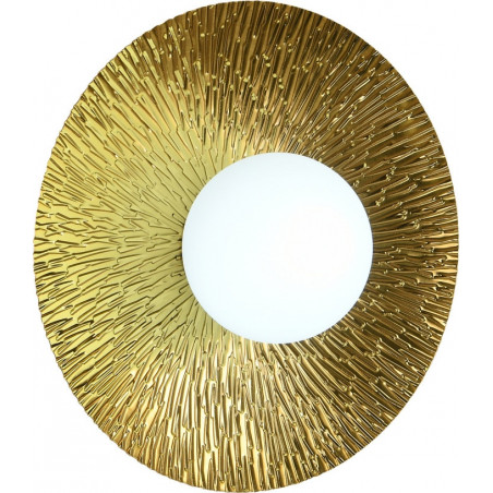 Kinkiet okrągły ze szklaną kulą Sun 35cm biało-złoty Step Into Design