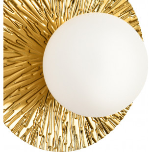 Kinkiet okrągły ze szklaną kulą Sun 35cm biało-złoty Step Into Design