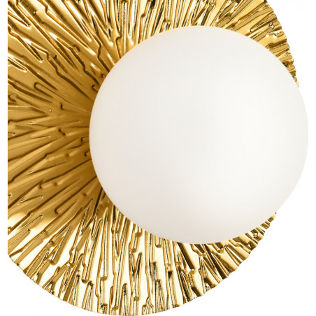 Kinkiet okrągły ze szklaną kulą Sun 35cm biało-złoty Step Into Design