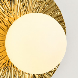 Kinkiet okrągły ze szklaną kulą Sun 35cm biało-złoty Step Into Design