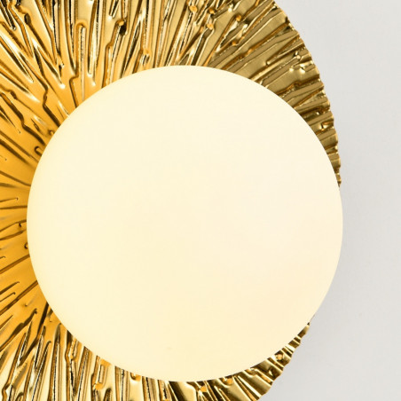 Kinkiet okrągły ze szklaną kulą Sun 35cm biało-złoty Step Into Design
