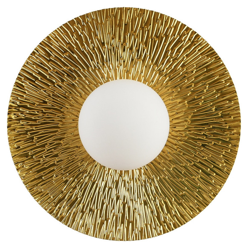 Kinkiet okrągły ze szklaną kulą Sun 35cm biało-złoty Step Into Design