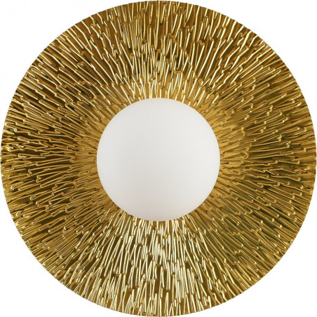 Kinkiet okrągły ze szklaną kulą Sun 35cm biało-złoty Step Into Design