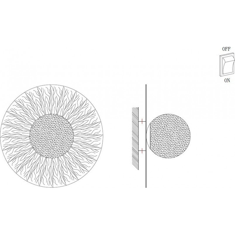 Kinkiet okrągły ze szklaną kulą Sun 35cm biało-złoty Step Into Design